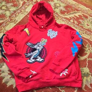 90s Looney Tunes BUGS BUNNY red Hoodie